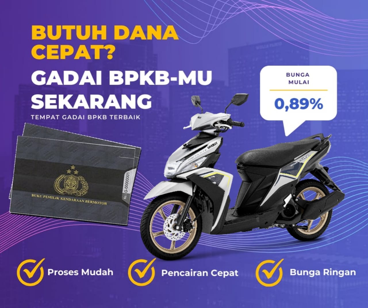 Kredit Jaminan Bpkb Motor Yamaha Mio M3125 SW Dapat Dana Berapa? Seperti Ini Simulasinya